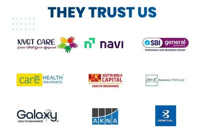 Navi, SBI, Care and other insurance partner logos
